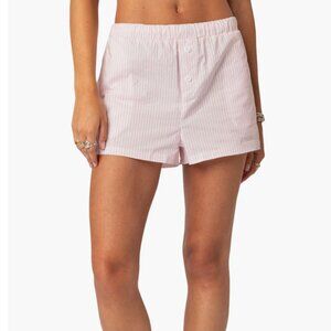 Edikted Pinstripe Cotton Boxer Shorts